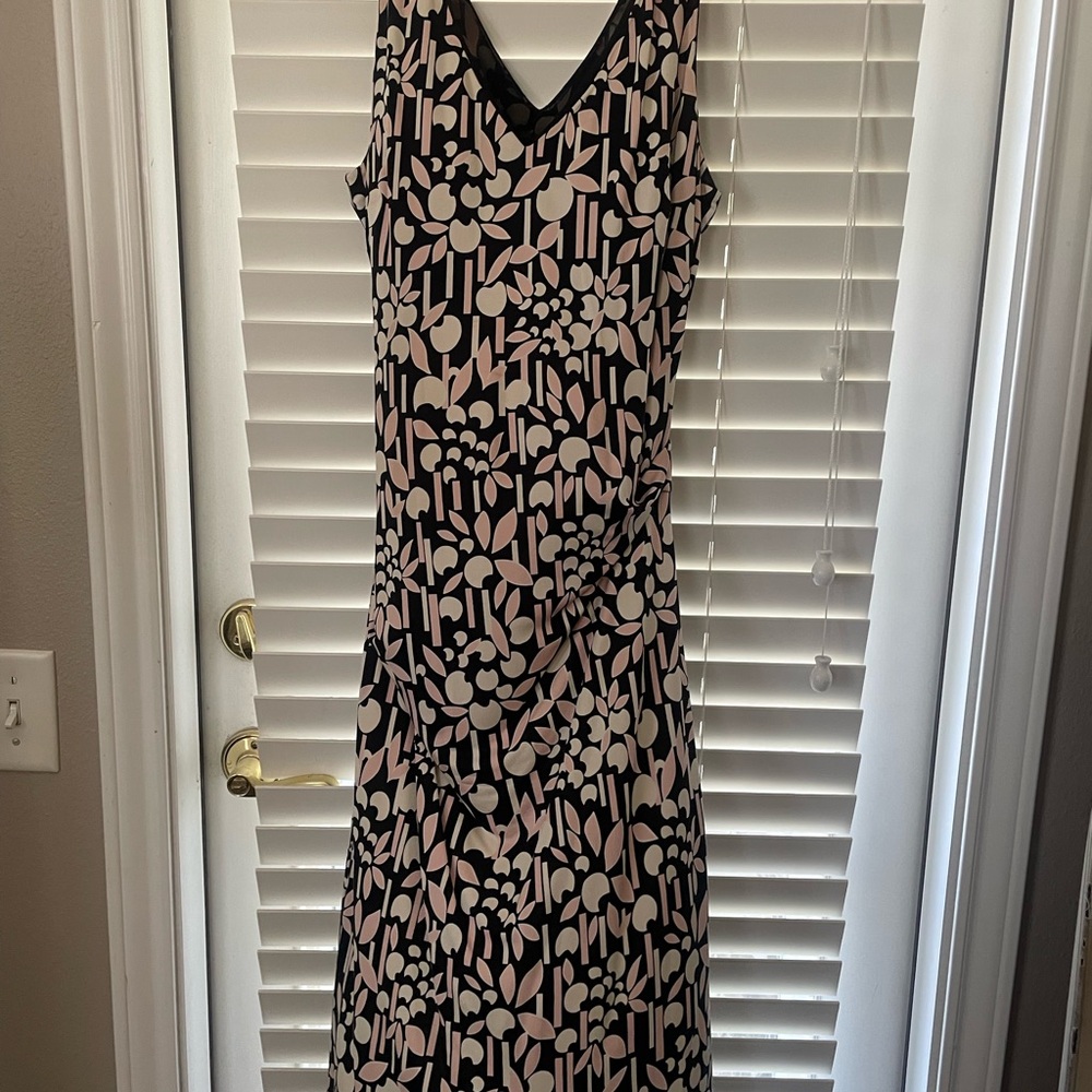 Elegant Black and Pink Floral Dress